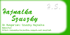 hajnalka szuszky business card